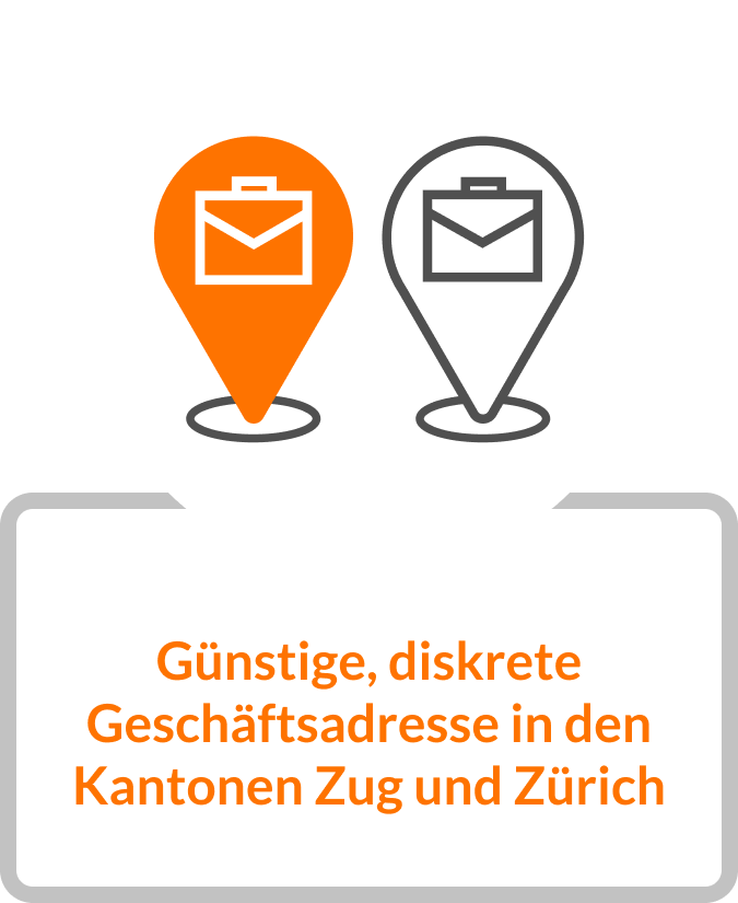 Günstige, diskrete Geschäftsadresse in den Kantonen Zug und Zürich