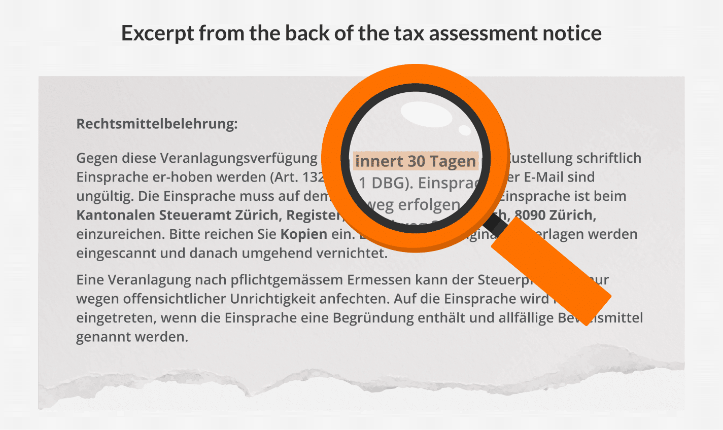 Excerpt from the back of the tax assessment notice